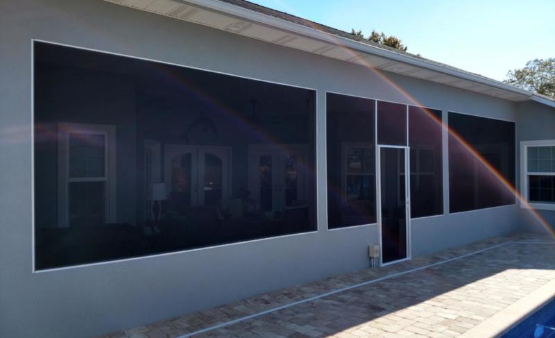 Screened in porch with retractable screen door